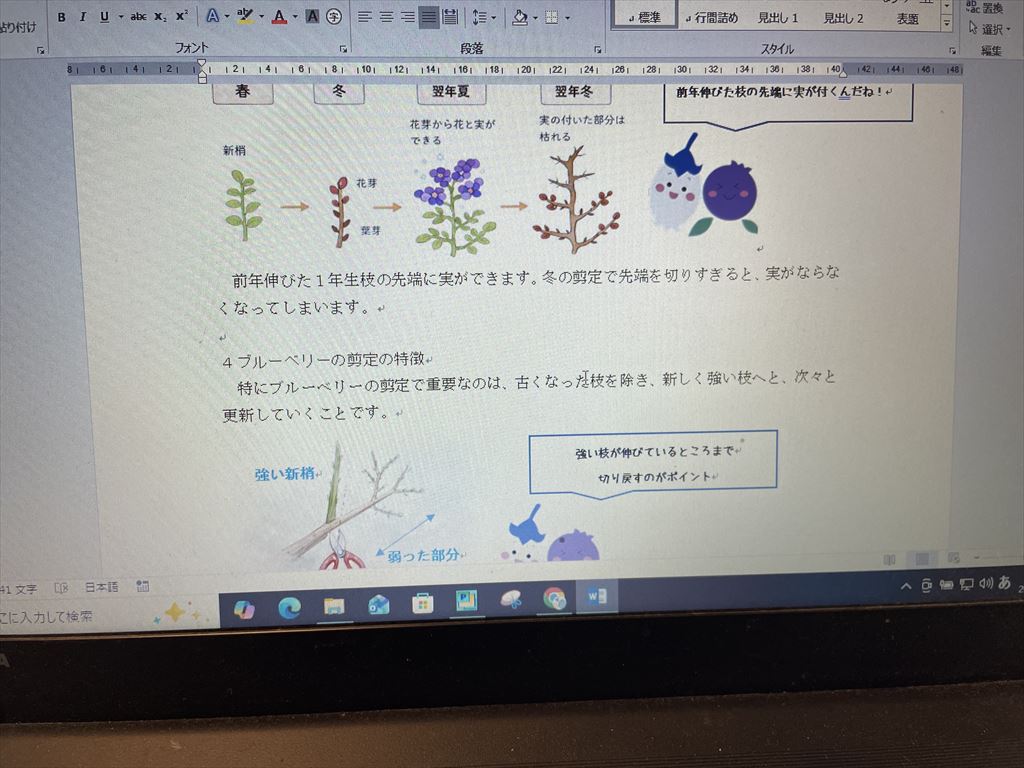 剪定講座のテキストの作成画像